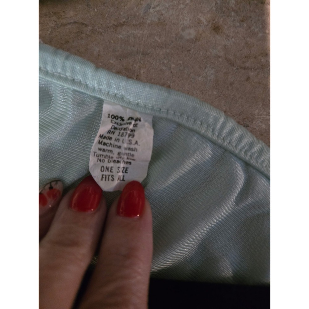 Vintage Women's Mint Green Short Sleeve Flowy Nightgown Nap Dress One Size Nylon - Picture 4 of 5